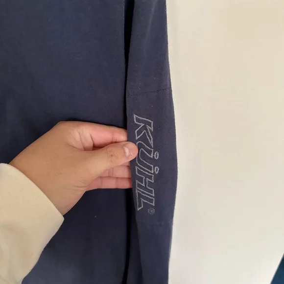 Men’s Navy Blue Organic Cotton KUHL Kommando Crew Pullover Size Small Outdoors - Picture 4 of 8